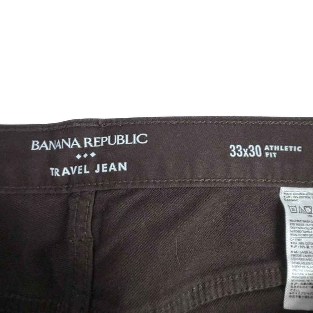 Banana Republic Travel Jean Mens 33x30 Cabin Brown Cotton Athletic Fit Pants